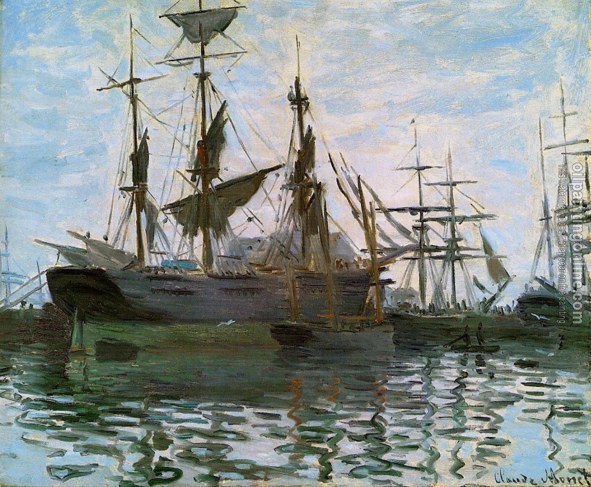 Monet, Claude Oscar - Ships in Harbor
